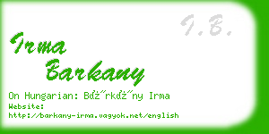 irma barkany business card